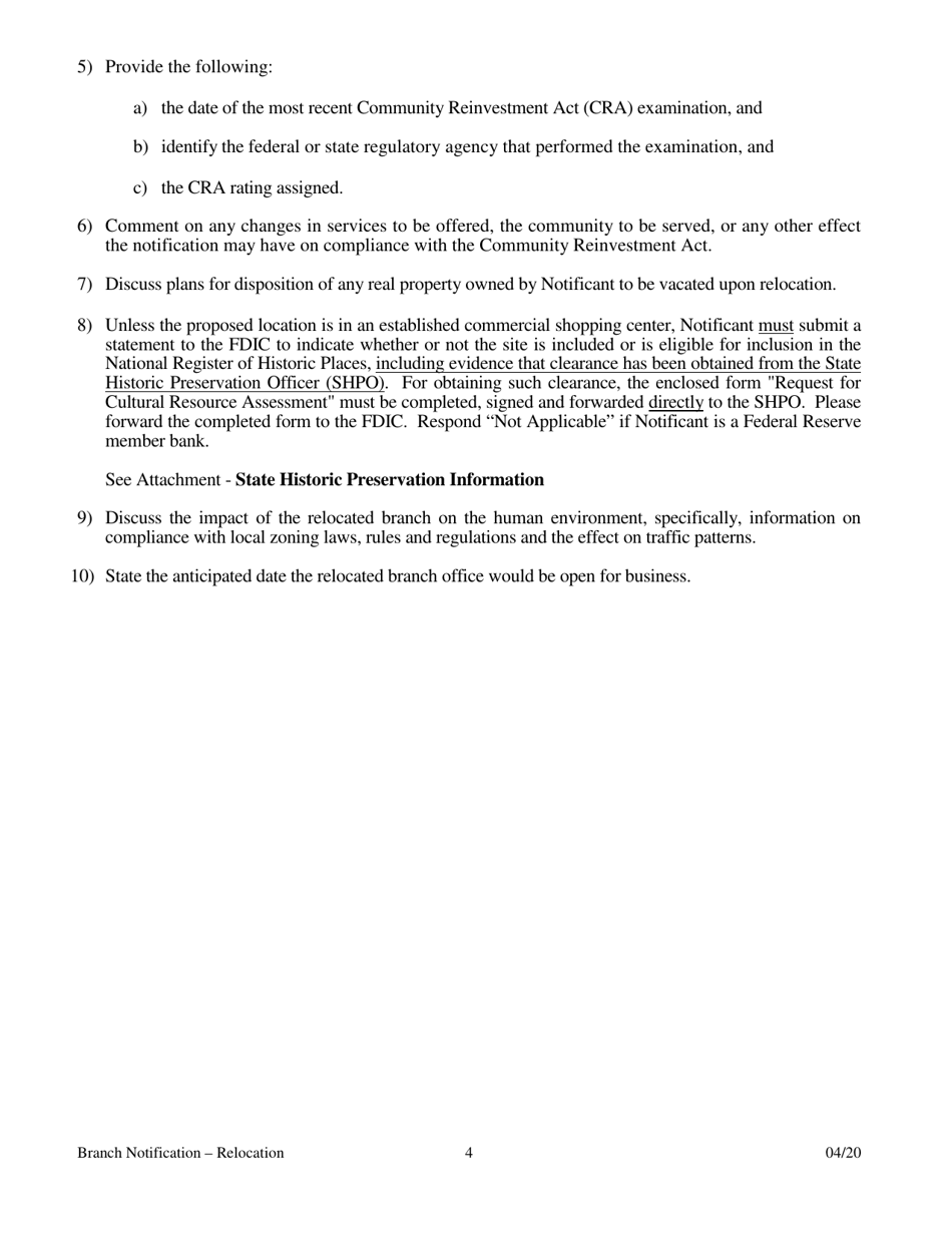 Notification for Relocation of a Branch Bank - Arkansas, Page 4