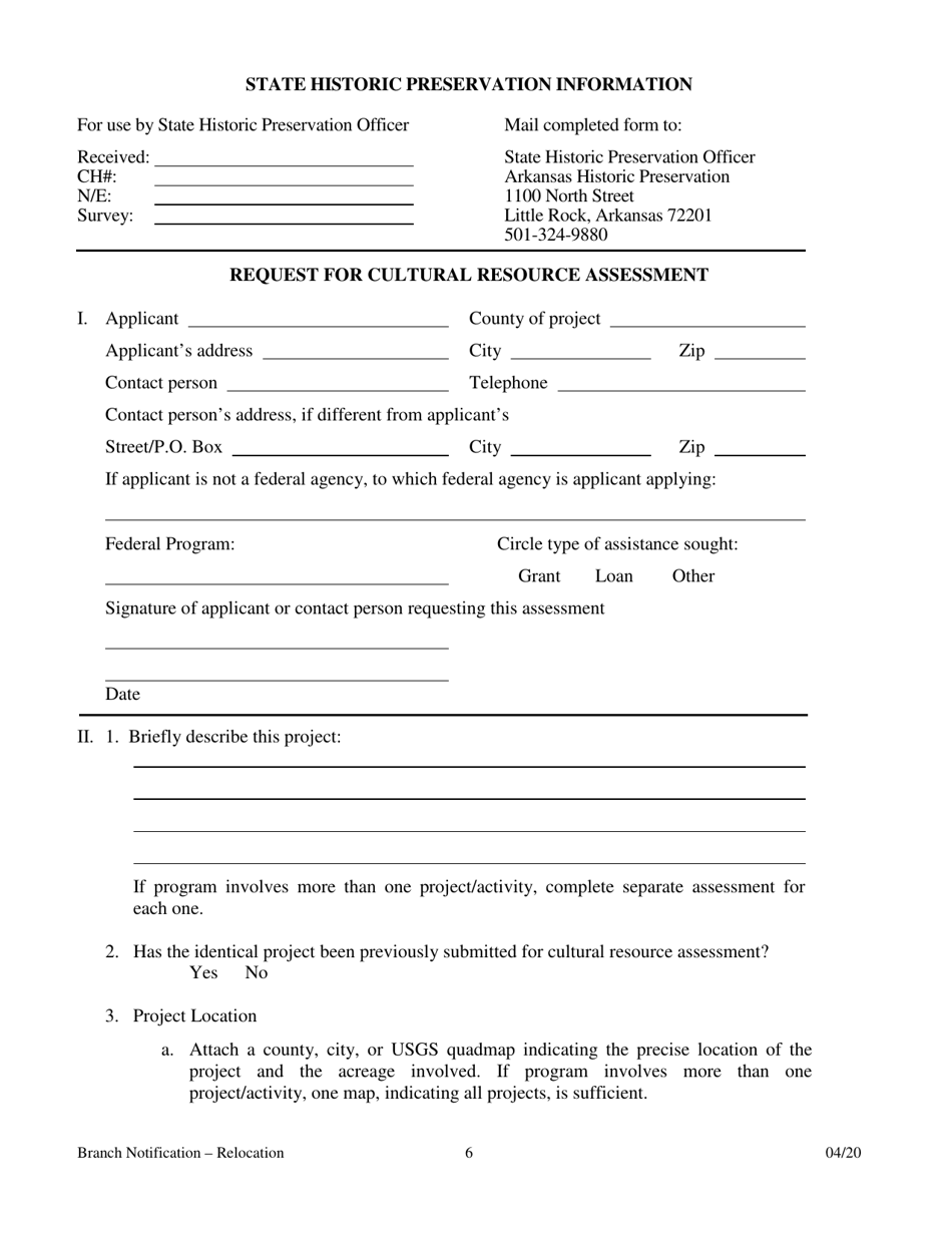 Notification for Relocation of a Branch Bank - Arkansas, Page 6