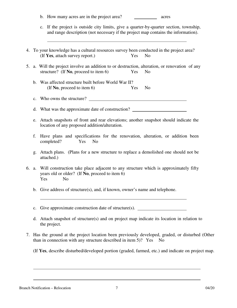 Notification for Relocation of a Branch Bank - Arkansas, Page 7