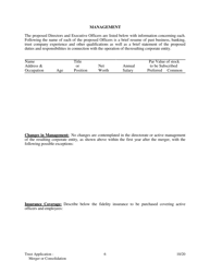 Application for Merger or Consolidation of a State-Chartered Trust Company - Arkansas, Page 6