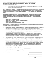 Form DFPI-260.211.1 Application by Notification for Broker Dealer Certificate - California, Page 2