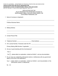 Form DFPI-CFL1602 Application for the Pilot Program for Increased Access to Responsible Small Dollar Loans - California, Page 3