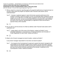 Form DFPI-CFL1602 Application for the Pilot Program for Increased Access to Responsible Small Dollar Loans - California, Page 5