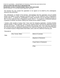 Form DFPI-CFL1602 Application for the Pilot Program for Increased Access to Responsible Small Dollar Loans - California, Page 6