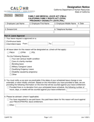 Form CALHR753 Designation Notice - California