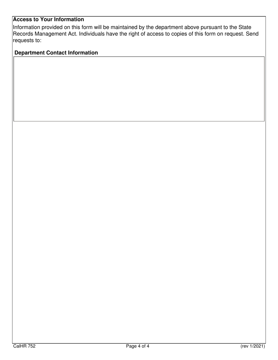 Form CALHR752 Notice of Eligibility and Rights and Responsibilities - California, Page 4