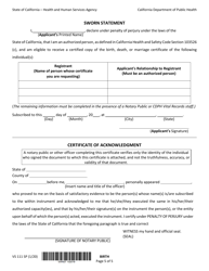 Form VS111 Application for Certified Copy of Birth Record - California (English/Spanish), Page 5