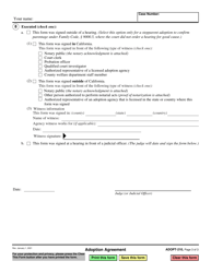 Form ADOPT-210 Adoption Agreement - California, Page 3
