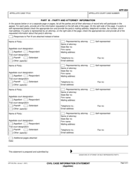 Form APP-004 Civil Case Information Statement (Appellate) - California, Page 3