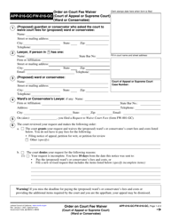 Document preview: Form APP-016-GC (FW-016-GC) Order on Court Fee Waiver (Court of Appeal or Supreme Court) (Ward or Conservatee) - California