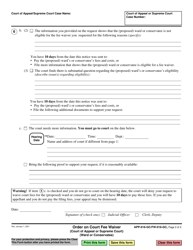 Form APP-016-GC (FW-016-GC) Order on Court Fee Waiver (Court of Appeal or Supreme Court) (Ward or Conservatee) - California, Page 2