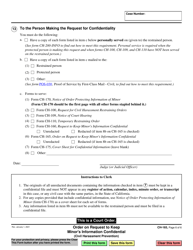 Form CH-165 Order on Request to Keep Minor&#039;s Information Confidential - California, Page 6