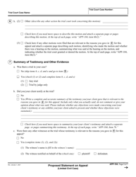 Form APP-104 Proposed Statement on Appeal (Limited Civil Case) - California, Page 5