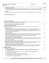 Form CR-101 Plea Form, With Explanations and Waiver of Rights - Felony (Criminal) - California, Page 4