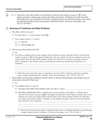 Form CR-135 Proposed Statement on Appeal (Misdemeanor) - California, Page 5