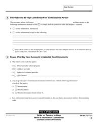 Form DV-165 &quot;Order on Request to Keep Minor's Information Confidential&quot; - California, Page 4