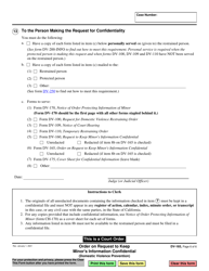 Form DV-165 &quot;Order on Request to Keep Minor's Information Confidential&quot; - California, Page 6