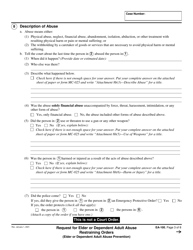 Form EA-100 Request for Elder or Dependent Adult Abuse Restraining Orders - California, Page 3