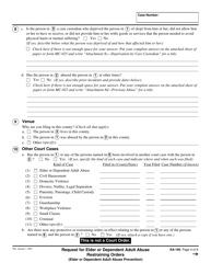 Form EA-100 Request for Elder or Dependent Adult Abuse Restraining Orders - California, Page 4