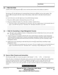 Form EA-100 Request for Elder or Dependent Adult Abuse Restraining Orders - California, Page 6