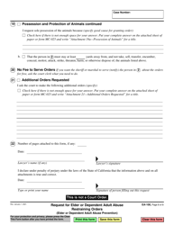 Form EA-100 Request for Elder or Dependent Adult Abuse Restraining Orders - California, Page 8