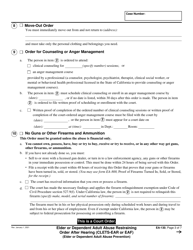 Form EA-130 Elder or Dependent Adult Abuse Restraining Order After Hearing - California, Page 3