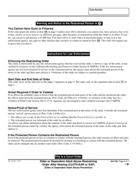 Form EA-130 Elder or Dependent Adult Abuse Restraining Order After Hearing - California, Page 6