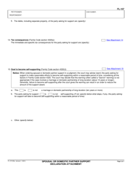 Form FL-157 Spousal or Domestic Partner Support Declaration Attachment - California, Page 5