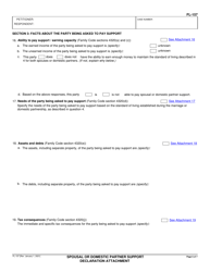 Form FL-157 Spousal or Domestic Partner Support Declaration Attachment - California, Page 6