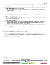Form FL-343 Spousal, Domestic Partner, or Family Support Order Attachment - California, Page 3