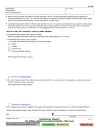 Form FL-356 Confidential Request for Special Immigrant Juvenile Findings - Family Law - California, Page 2