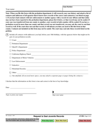 Form JV-595 Request to Seal Juvenile Records - California, Page 2