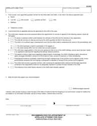 Form JV-810 Recommendation for Appointment of Appellate Attorney for Child - California, Page 2