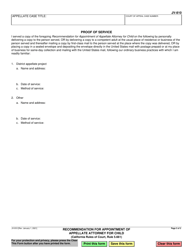 Form JV-810 Recommendation for Appointment of Appellate Attorney for Child - California, Page 3