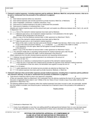 Form MC-350EX Petition for Expedited Approval of Compromise of Claim or Action or Disposition of Proceeds of Judgment for Minor or Person With a Disability - California, Page 4