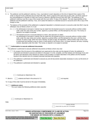 Form MC-351 Order Approving Compromise of Claim or Action or Disposition of Proceeds of Judgment for Minor or Person With a Disability - California, Page 4