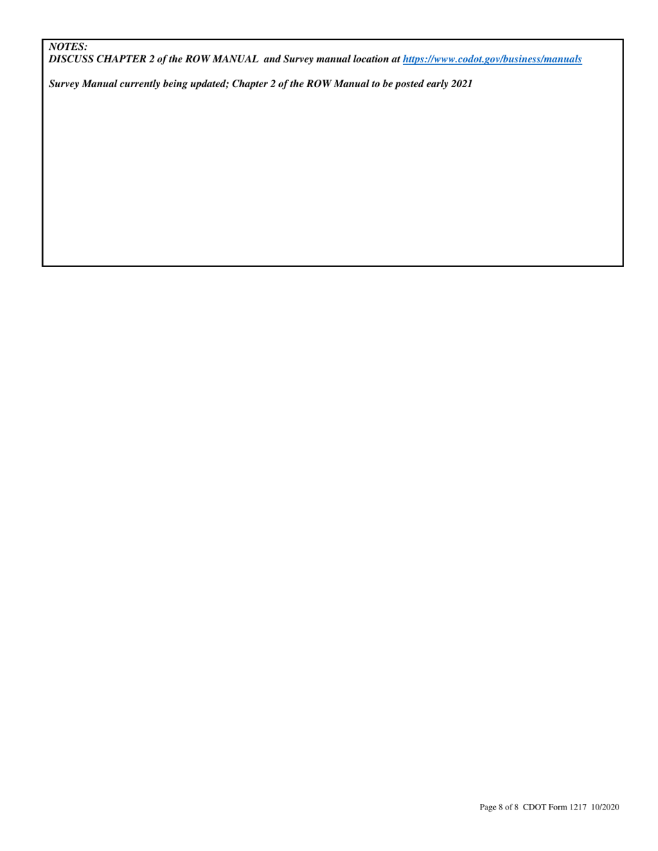 CDOT Form 1217 Preliminary Survey Scope - Colorado, Page 8