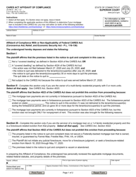 Form JD-HM-41 &quot;CARES Act Affidavit of Compliance&quot; - Connecticut
