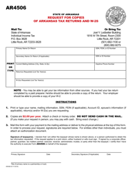 Document preview: Form AR4506 Request for Copies of Arkansas Tax Return(S) - Arkansas