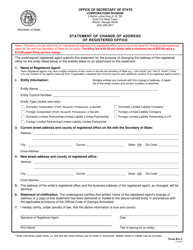 Form RA-2 Statement of Change of Address of Registered Office - Georgia (United States)