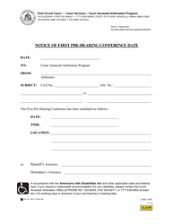 Form 1C-P-500 &quot;Notice of First Pre-hearing Conference Date&quot; - Hawaii