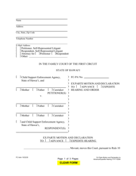 Document preview: Form 1F-P-1029A Ex Parte Motion Form - Hawaii