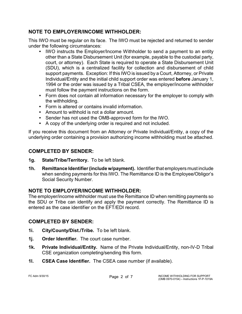 Instructions for Form 1F-P-888A Order / Notice to Withhold Income for Support - Hawaii, Page 2