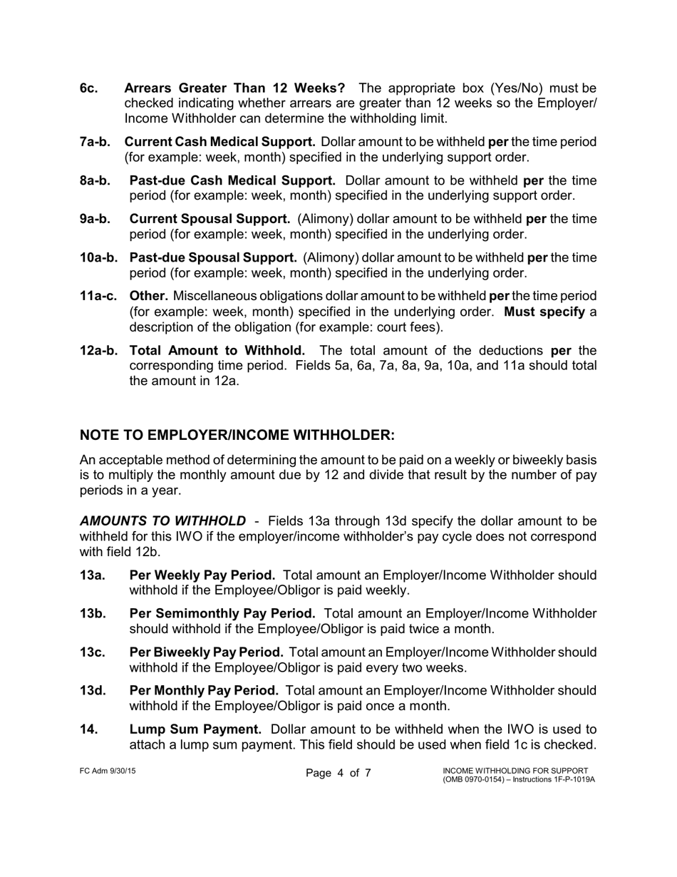Instructions for Form 1F-P-888A Order / Notice to Withhold Income for Support - Hawaii, Page 4
