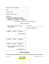 Form 1F-P-998A Proof of Service - Hawaii