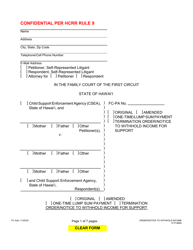 Document preview: Form 1F-P-888A Order/Notice to Withhold Income for Support - Hawaii