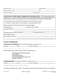 Form 1F-P-888A Order/Notice to Withhold Income for Support - Hawaii, Page 6