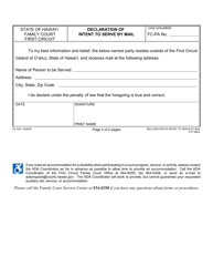 Form 1F-P-992A Declaration of Intent to Serve by Mail - Hawaii, Page 2
