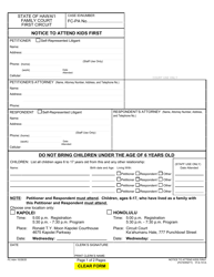 Form 1F-E-741A Notice to Attend Kids First - Hawaii