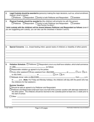 Form 1F-P-2005A Proposed Parenting Plan - Hawaii, Page 2